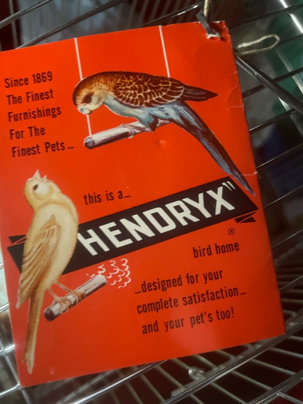 VTG HENDRYX Bird Cage, complete. All original feeding dishes included RARE MCM - Picture 11 of 16